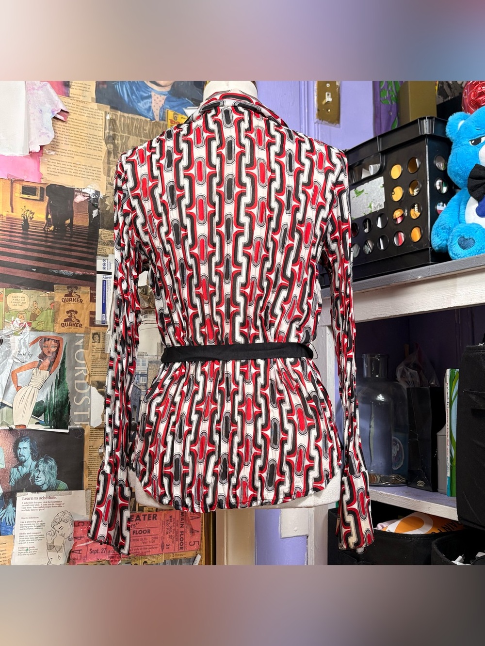 Worthington Retro Abstract Ruffle Blouse - Picture 5 of 8